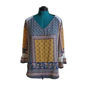 Anthropologie Fig and Flower Top Size L